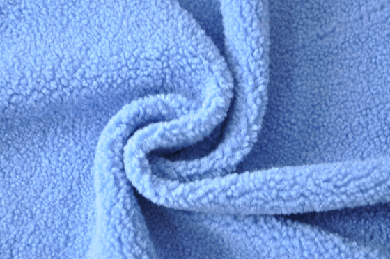 De blauwe Polyester van fauxsherpa 100% of met Wol 150cm CW of Regelbare Afwijking breide Gerecycleerde Stof