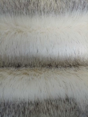 Wit gekleurd zwart puntig Long Hair Fur Stof 150cm of verstelbaar