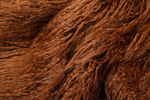 Bruine Acryl Mongoolse Krullende het Bontstof van Schapenfaux, Gemengd Mongools Bont door de Yard