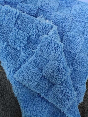 150 cm-170 cm diepblauw dubbelzijdig gerecycled jacquard, katoenen fluweel