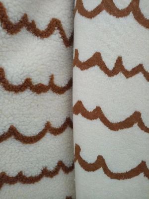 Jacquard 100% Polyester Sherpa Stof 150cm Verstelbaar 340GSM